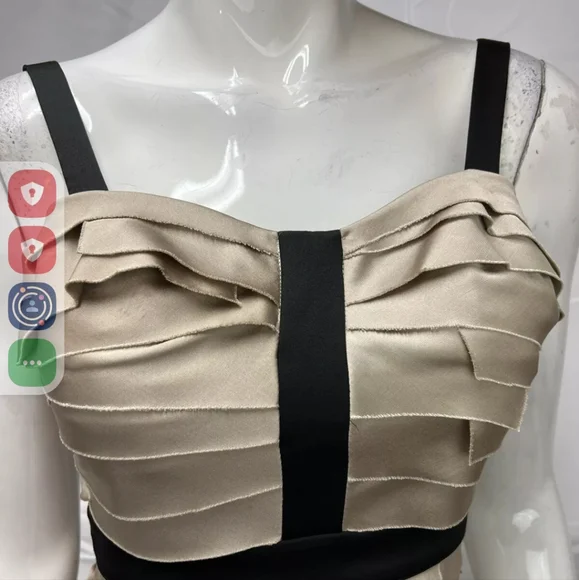 Bebe Layered Satin Bodycon Cocktail Lucca Strips Purple Sheath Dress Size Small - Picture 6 of 12